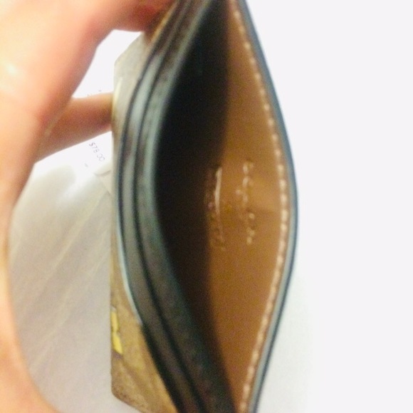 Coach Signature Canvas Card Case - Picture 5 of 5